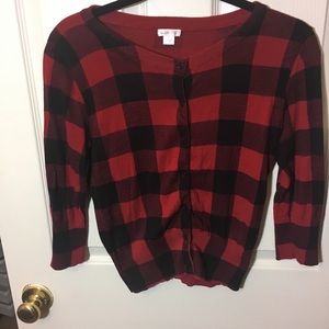 Xhilaration| Red buffalo plaid cardigan: size:S
